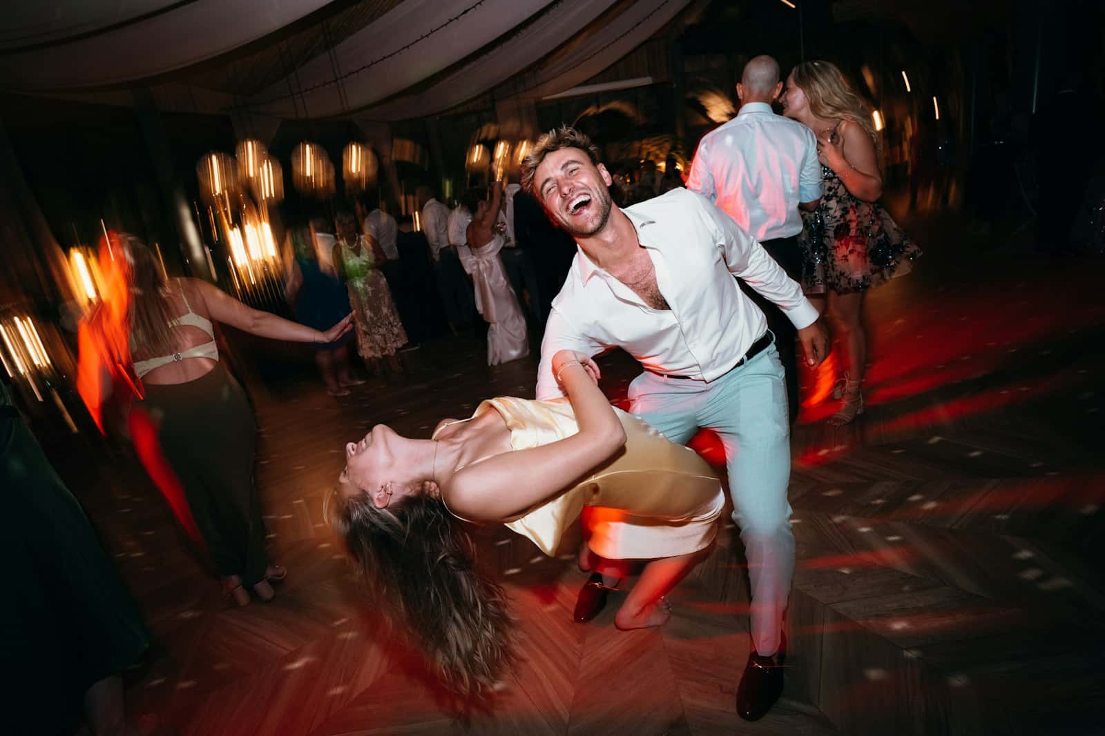 Couple dancing with motion blur